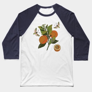 Botanical illustration of plants orange and butterflies Baseball T-Shirt